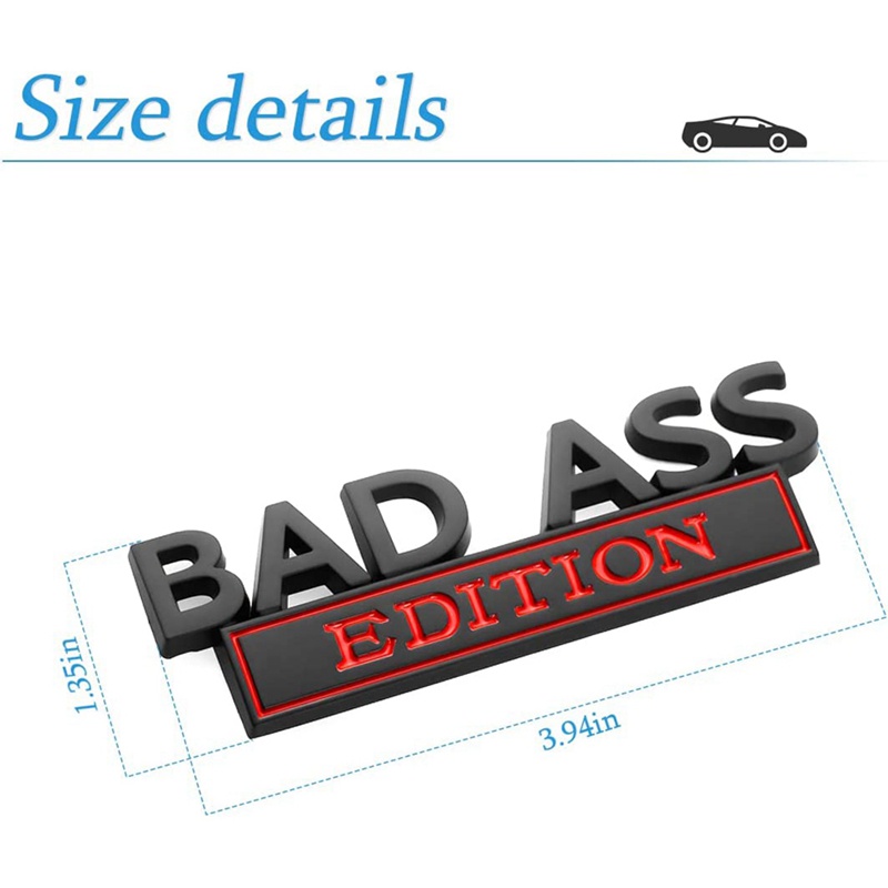 FENDER 1 Miếng Dán 3D Màu Đen / Đỏ Thay Thế Trang Trí Mui Xe Hơi