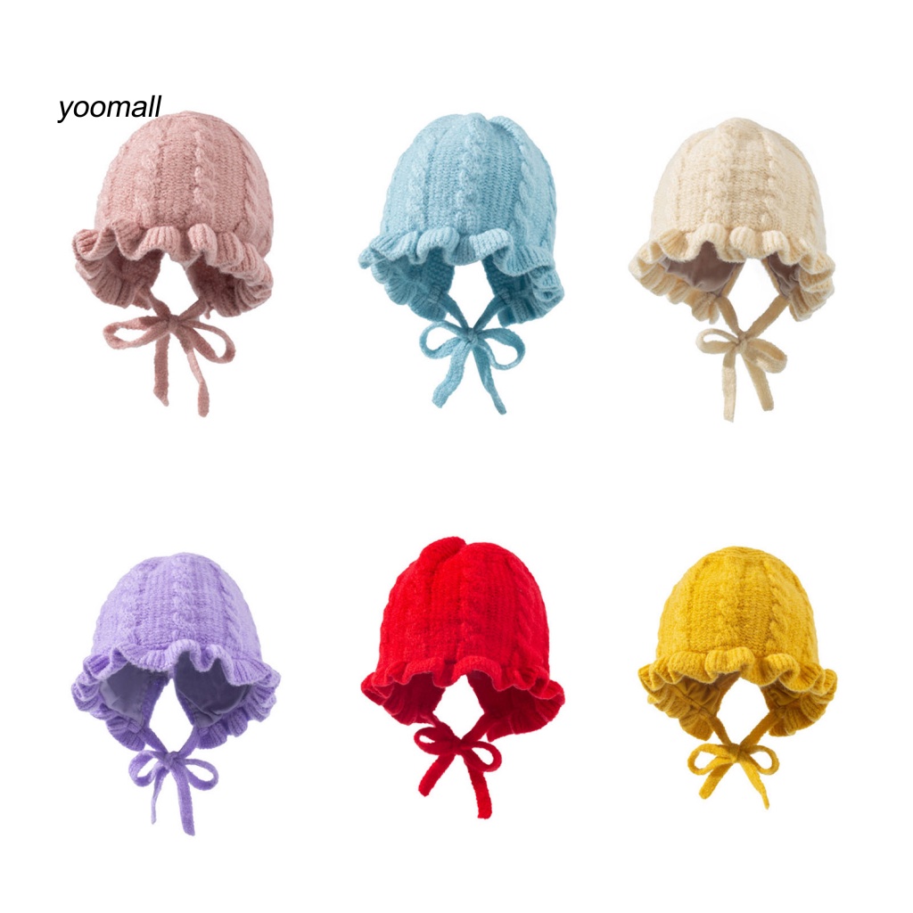 Mũ Beanie Chống Gió Ấm Áp Màu Sắc Xinh Xắn Cho Bé 0-3 Tuổi