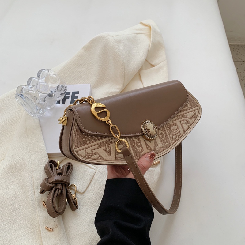 Túi Đeo Vai Thêu Chữ Phong Cách Âu Mỹ Thời Trang 2023 Cho Nữ