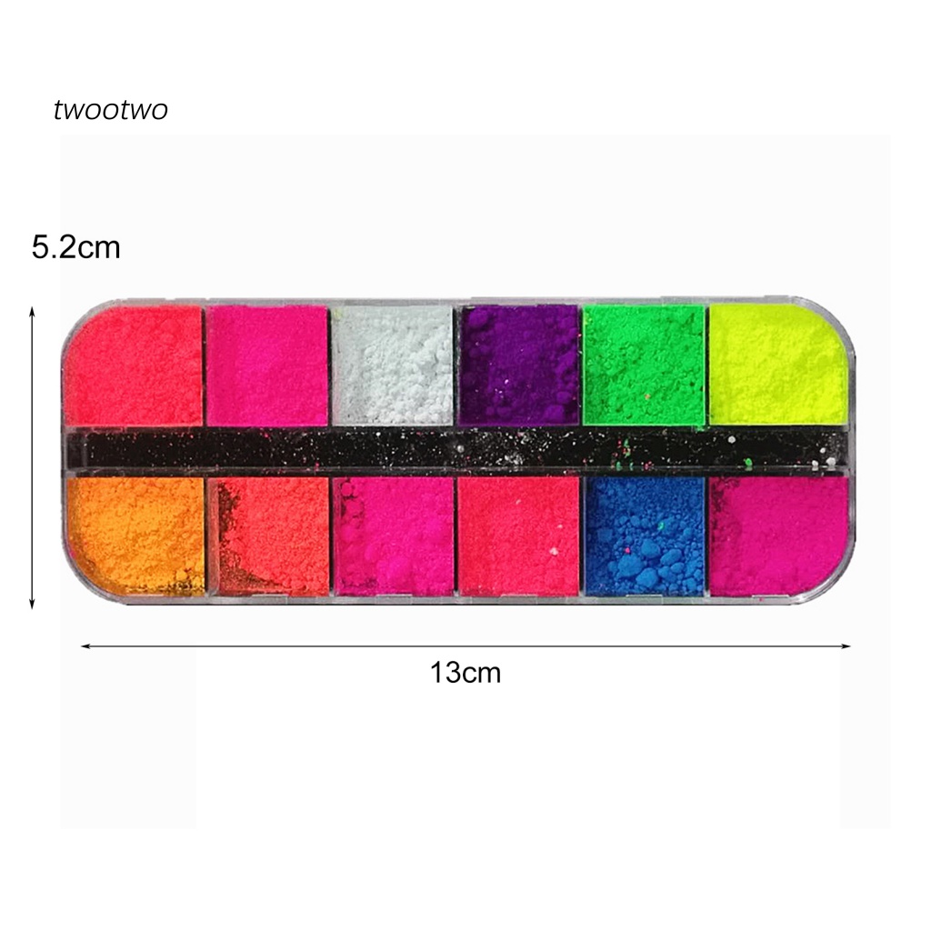 1 Hộp Phấn Mắt Dạ Quang 12 Màu Sắc Tùy Chọn Trang Điểm Không Phai Màu Dành Cho Bạn Gái