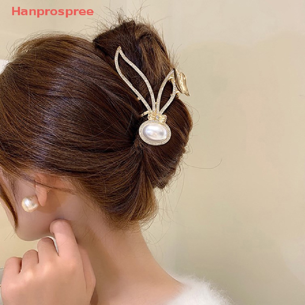 Kẹp Tóc Hình Tai Thỏ Đính Pha Lê Thanh Lịch Cho Nữ