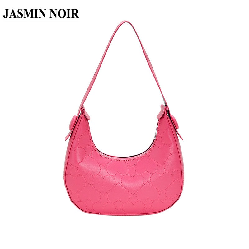 Túi Xách JASMIN NOIR Đeo Vai Họa Tiết Trái Tim Đơn Giản Thời Trang Cho Nữ