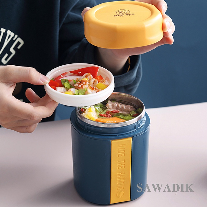Cốc Súp Giữ Nhiệt Bằng Thép Không Gỉ 304 Thiết Kế Nhỏ Gọn Tiện Dụng