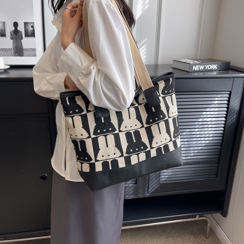 Túi Xách Vải Canvas Cỡ Lớn Thiết Kế Trẻ Trung Hợp Thời Trang