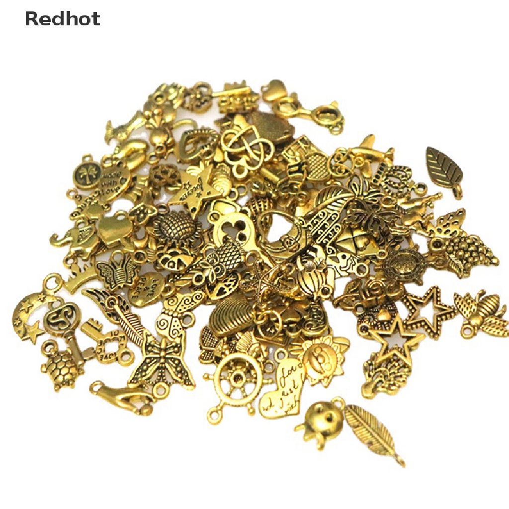 Bộ 50 Mặt Vòng cổ Bằng Kim Loại Hỗn Hợp Làm Trang Sức Thủ Công DIY