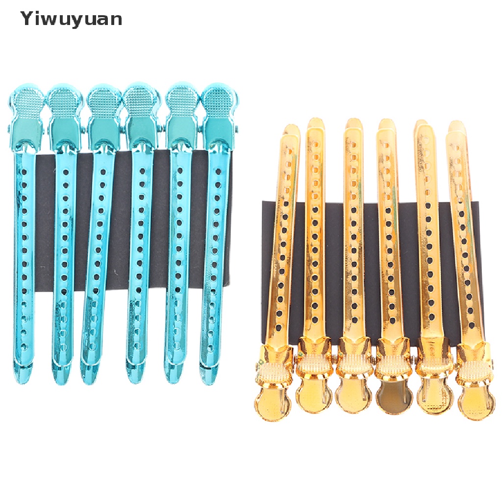 Bộ 6 Kẹp Mỏ Vịt Bằng Kim Loại Chuyên Dụng Cho Salon Làm Tóc