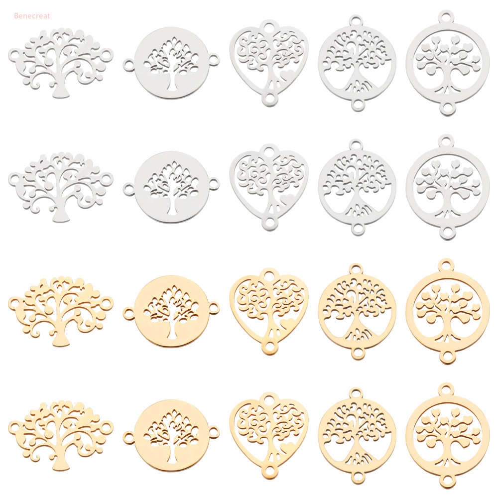 Set 20 Đầu Nối Inox Mạ Vàng 10 Kiểu 201 14~21x15~20x1mm Lỗ: 1.2~1.5mm 2 Cái