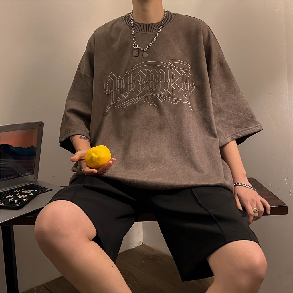 Áo Thun Tay Ngắn Cổ Tròn Màu Trơn Phong Cách Hàn Quốc Thời Trang Mùa Hè Cho Nam