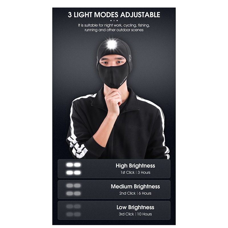 1 Mũ Beanie Dệt Kim Tích Hợp Đèn LED Sạc USB Năng Lượng Cao Thời Trang Mùa Đông Cho Nam Và Nữ