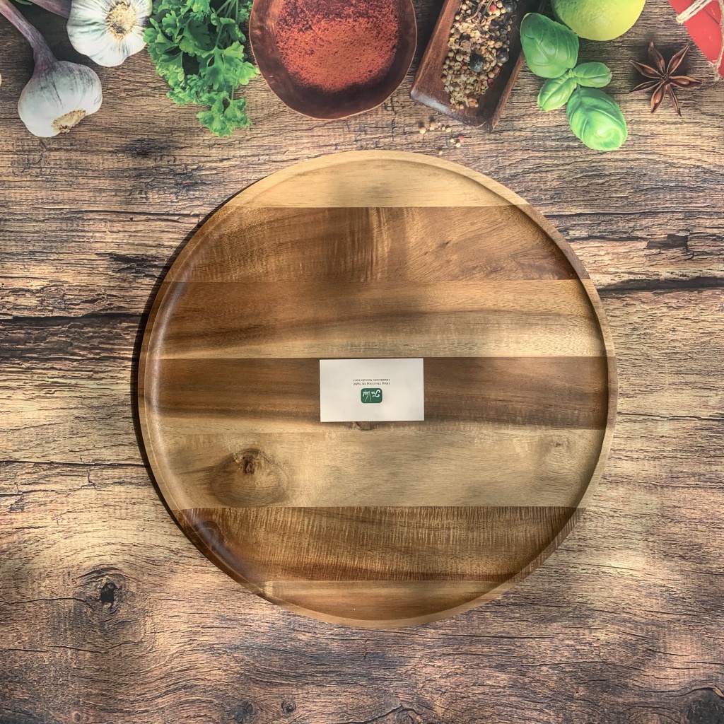 Khay gỗ tràm trang trí nhiều kích thước - Acacia round tray