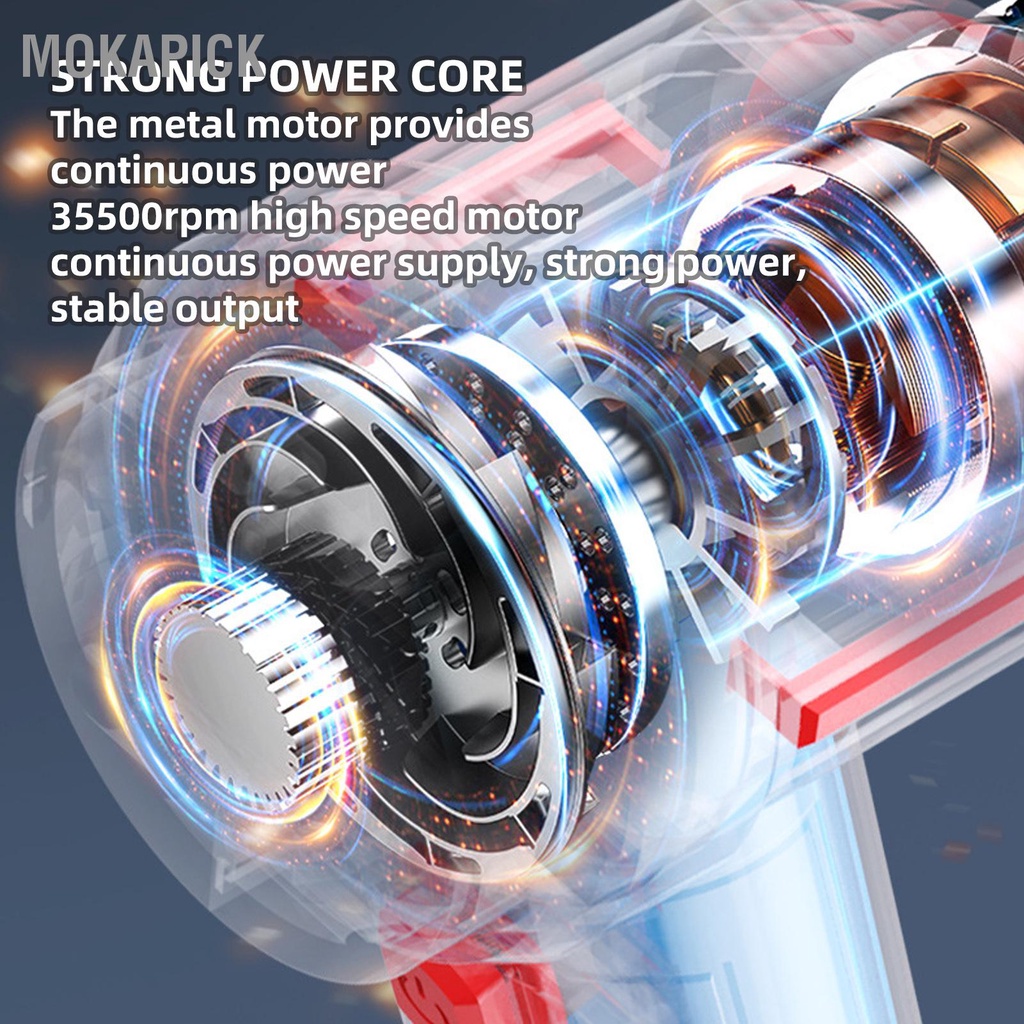 Mokapick Máy Hút Bụi Ô Tô Cầm Tay Sạc Không Dây Mini Mạnh Mẽ Cho Gia Đình Xe Văn Phòng