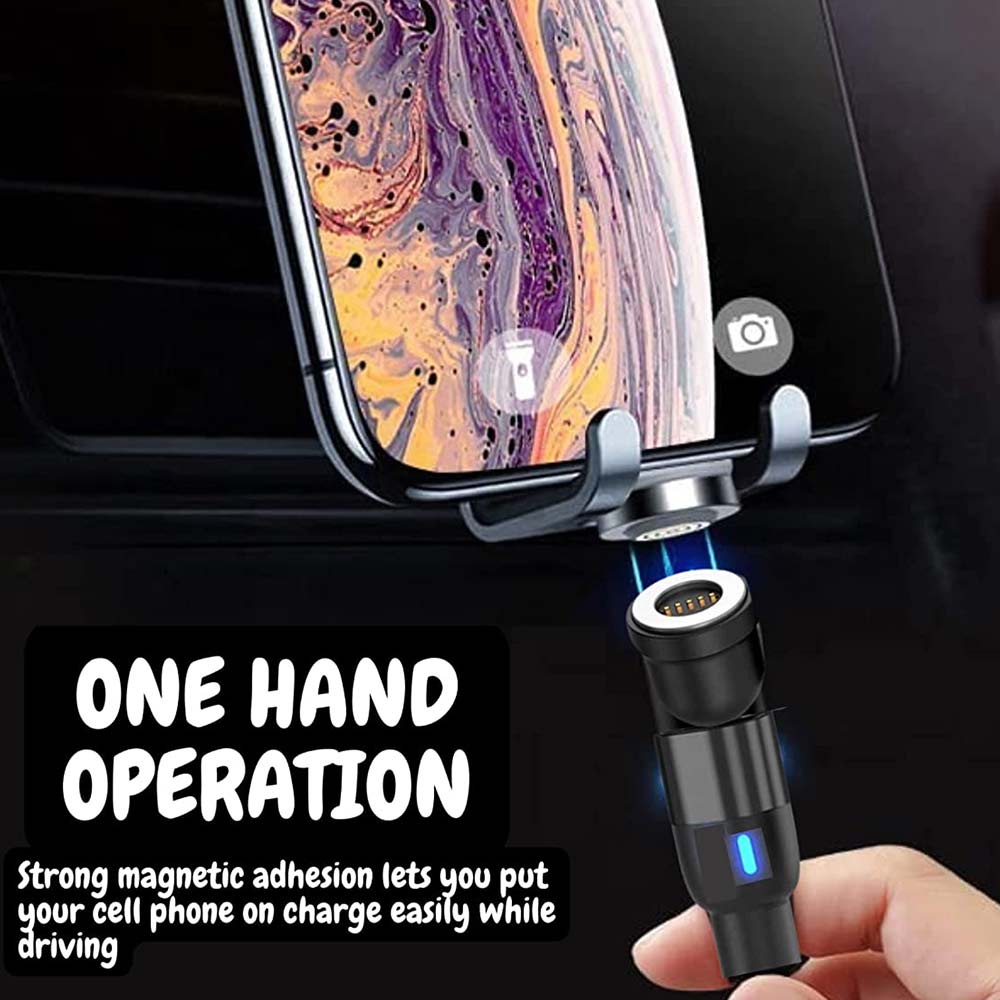 Statik 360 Cable - Rotating Phone Charger - Made of Durable Nylon Braid - Fast C