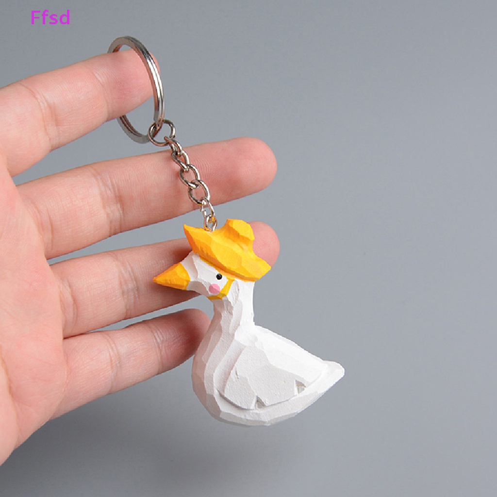 {Ffsd} Móc Khóa Hình Vịt Trắng Bằng Gỗ Chạm Khắc Thủ Công Sáng Tạo Phổ Biến Làm Quà Tặng Trang Trí Thanh Thiếu Niên *