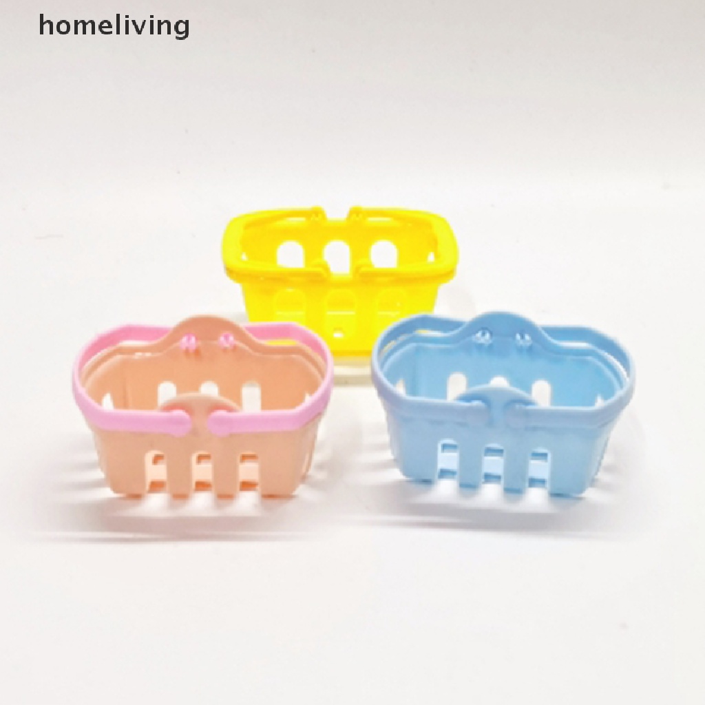 Set 2 Giỏ Nhựa Mini Đựng Trái Cây / Rau Củ / Đồ Dùng Nhà Búp Bê Tiện Lợi