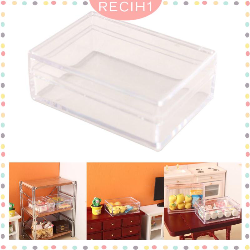 Hộp Đựng Đồ Chơi Mini Có Nắp Chống Bụi Trong Suốt Đa Năng Cho Nhà Búp Bê Tỉ Lệ 1 / 12