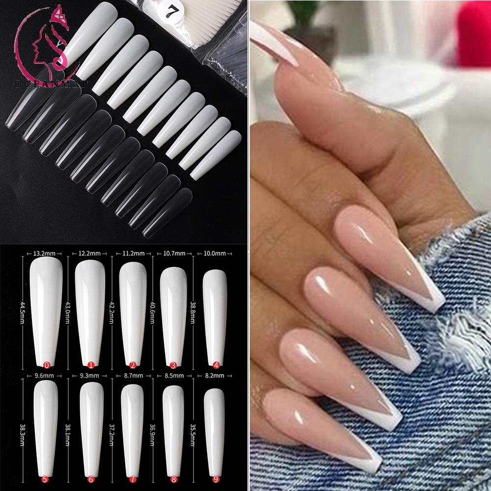 [Hàng mới về] Set 500 móng tay giả màu sắc dễ thương thời trang