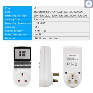 Digital Timer Switch Socket Digital Electronic Timer Switch LCD Display Plug-in Programmable Time Switch Energy Saving Intelligent Electronic Timing Socket