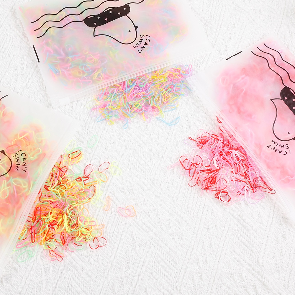 Set 1000 Dây Chun Buộc Tóc Nhiều Màu Dễ Thương Cho Bé Gái