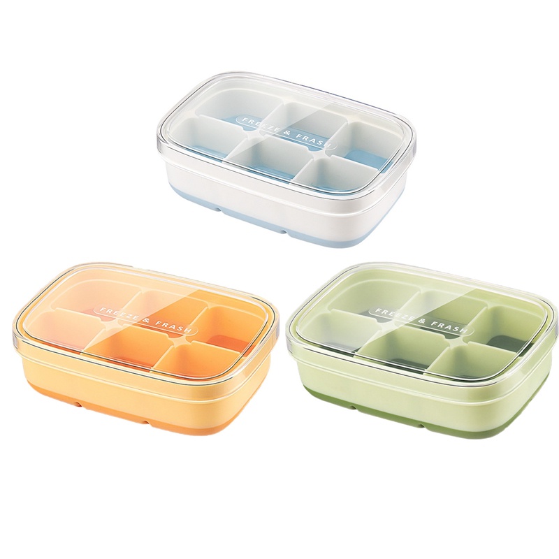 Khay Làm Đá Viên Hình Bông Hoa Nhỏ Có Nắp Đậy Chống Tràn Có Thể Tái Sử Dụng