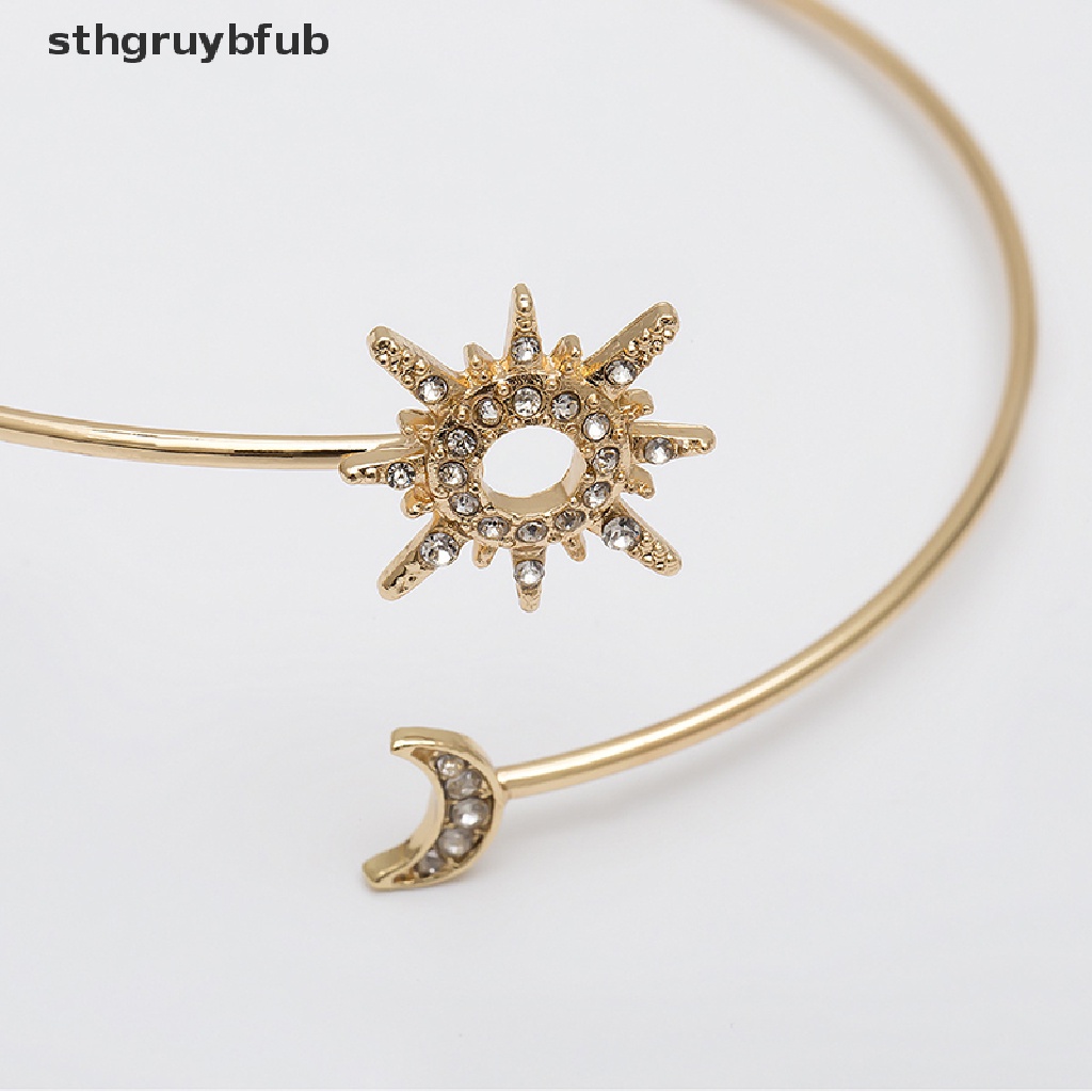 Vòng Đeo Bắp Tay Đính Đá Zircon Hình Ngôi Sao Mặt Trăng Đơn Giản