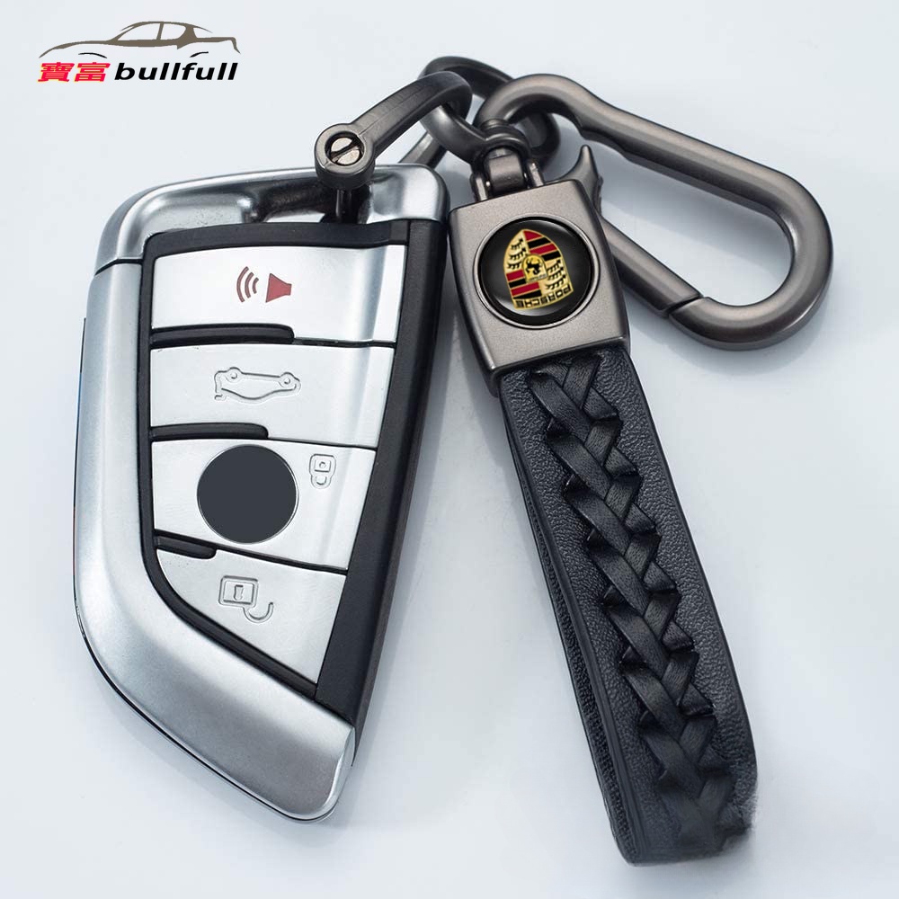 Porsche Porsche Porsche Soft Boutique Da cừu Thời trang Da kim loại Logo ô tô Móc khóa Móc khóa