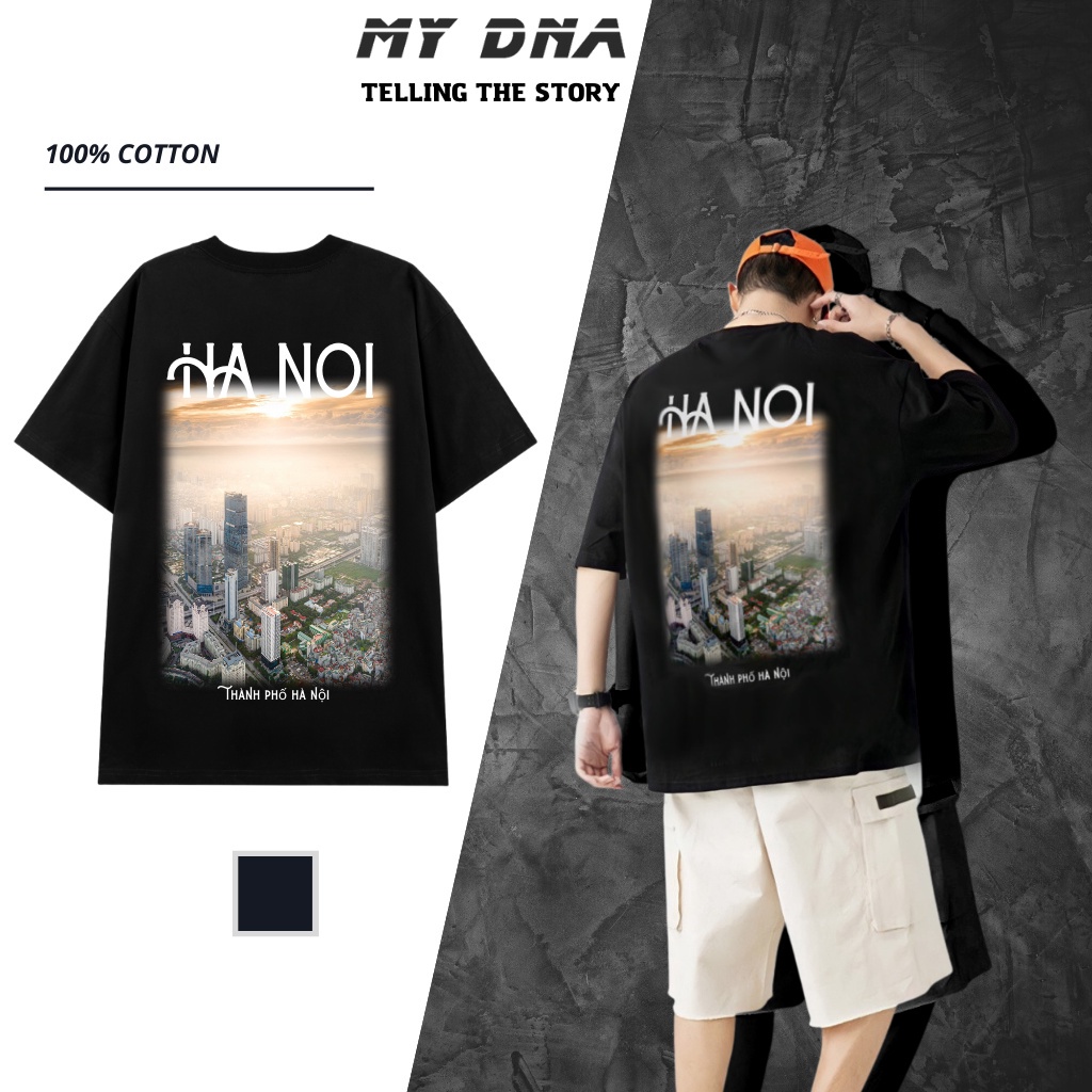 Áo phông áo thun tay lỡ form rộng unisex cotton local brand cặp đôi nam nữ cổ tròn màu trắng, đen Hà Nội