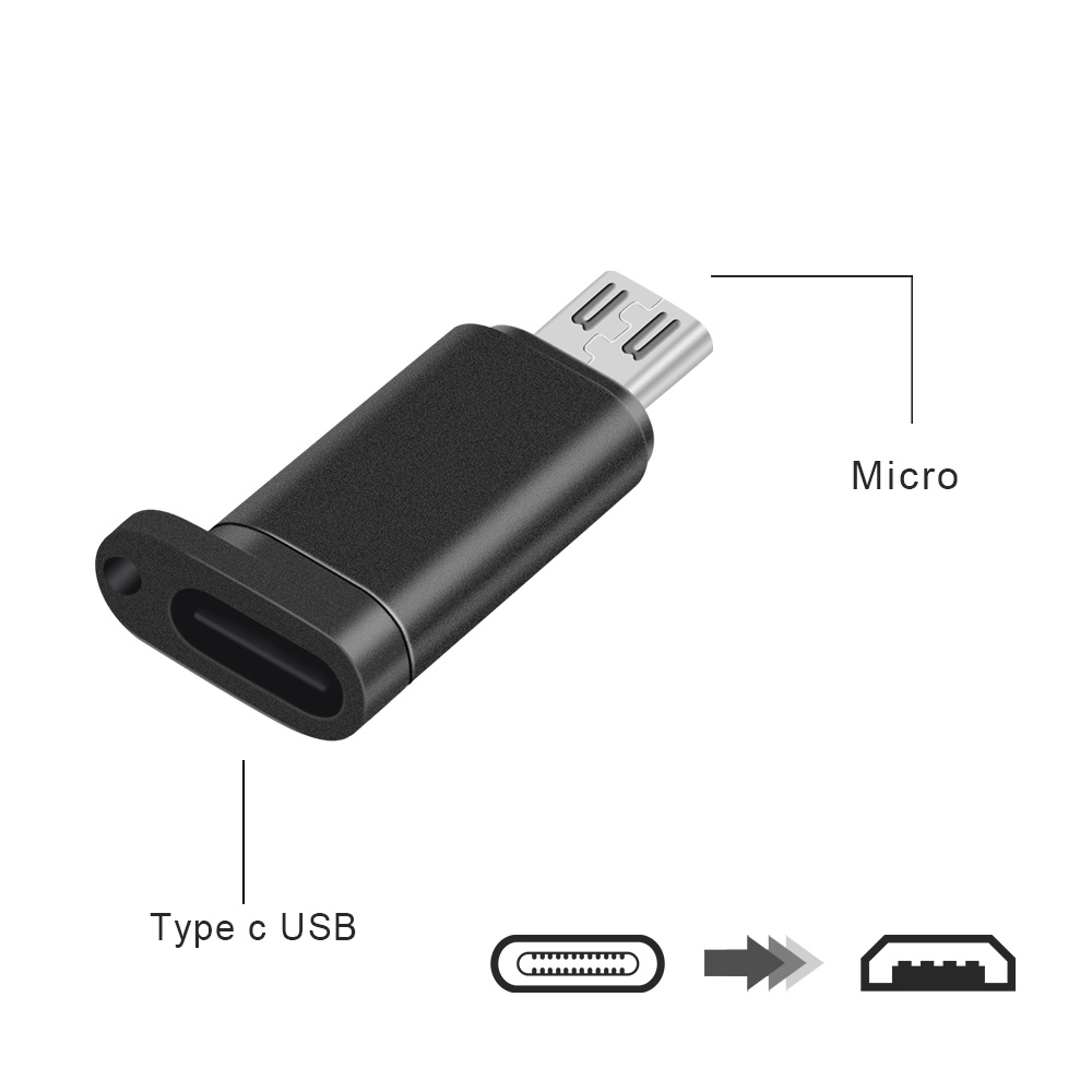 Dây Móc Khóa Kim Loại Chuyển Đổi Cổng Micro USB TYPE C Sang Cổng OTG Cho Điện Thoại Android Laptop