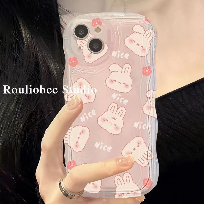 ✅Ốp Điện Thoại Hình Thỏ Hồng Cho Iphone13 Xr 1114pro12 promax 14 xs R2ES