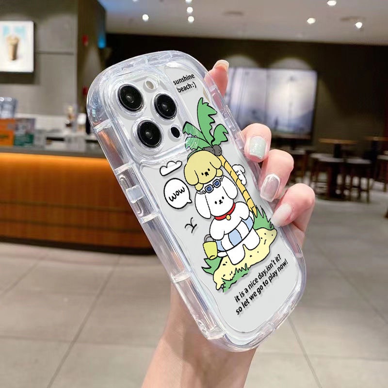 ✅Ốp Điện Thoại Mềm Trong Suốt Chống Sốc Họa Tiết Cây Dừa Cho Iphone Xs 11 7 / 13 Promax Xr 14 8p / 12 4MMS