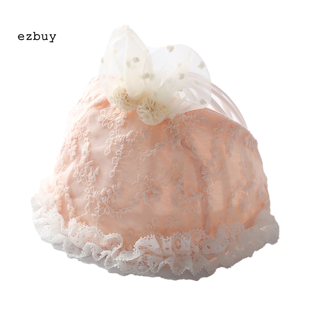 Mũ Trùm Đầu Thoáng Khí Phối Ren Hình Tai Thỏ Thời Trang Mùa Hè Cho Bé