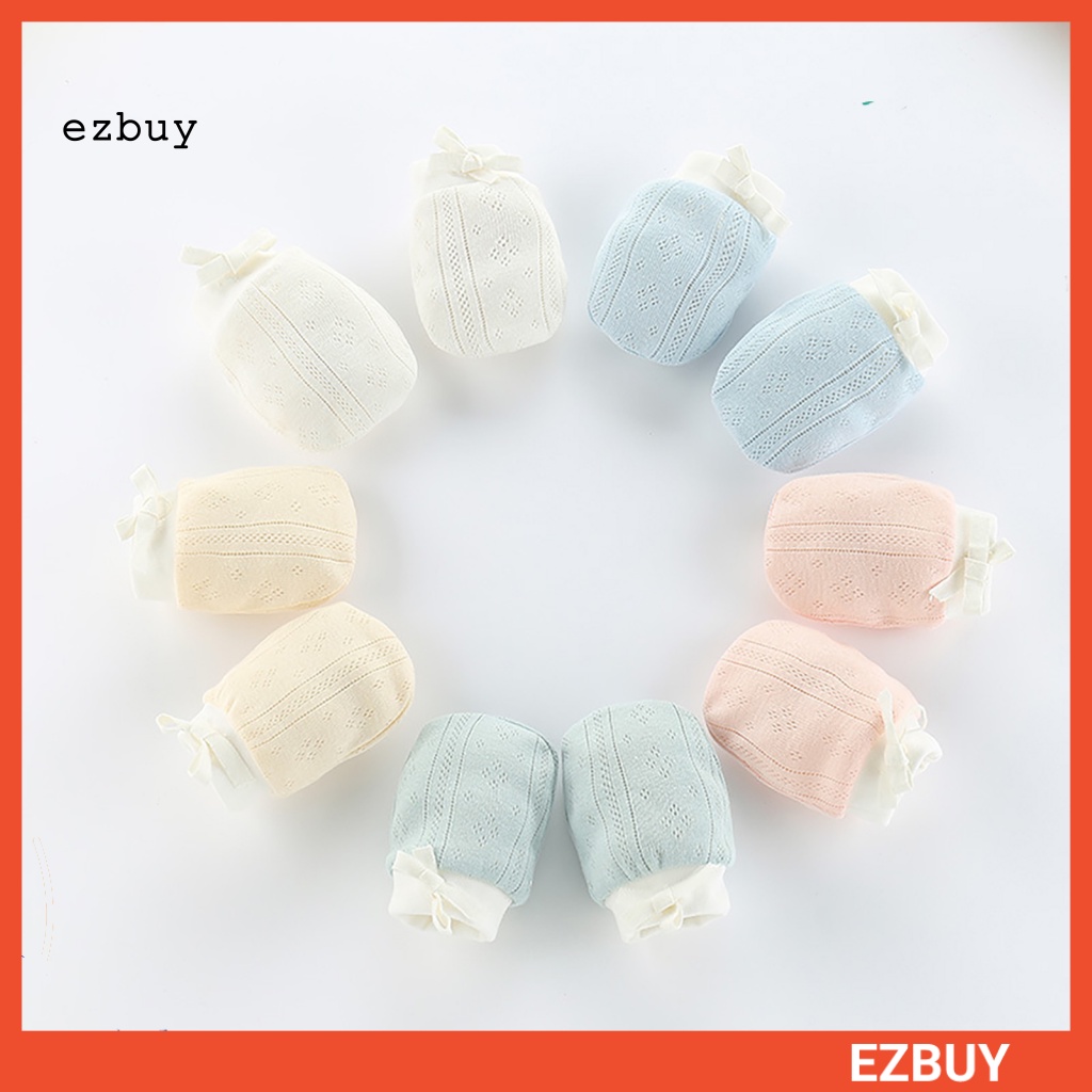 1 Đôi Găng Tay Thiết Kế Lưới Thoáng Khí Chống Trầy Xước Bảo Vệ Cho Bé Sơ Sinh