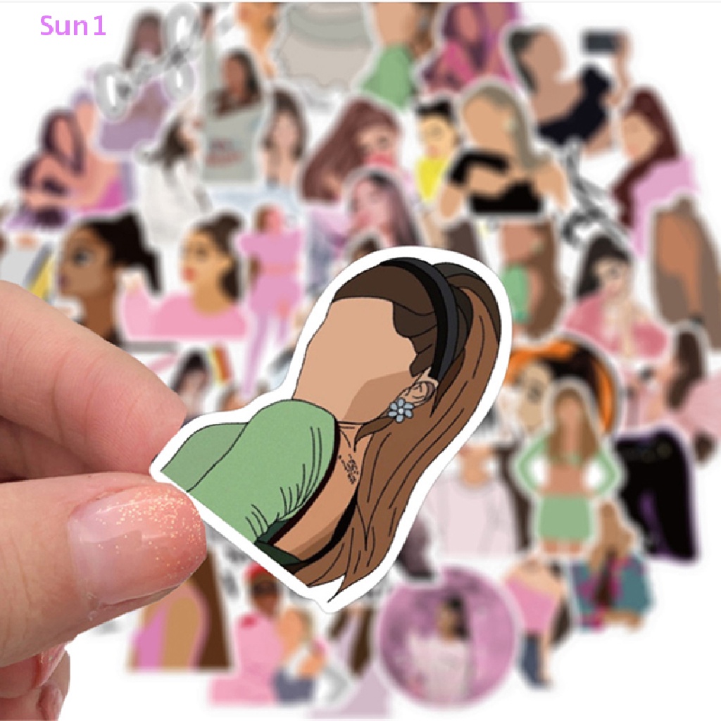 Bộ 50 Miếng Dán Chống Thấm Nước Sun1 &gt; Ariana Grande Graffiti ers Trang Trí Vali Guitar