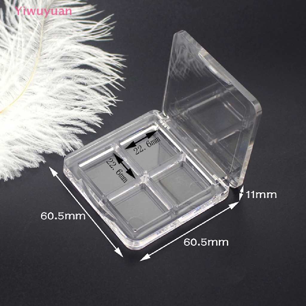 &lt;Yiwuyuan&gt; Empty 4 Grid Makeup DIY Eyeshadow Palette Transparent Lip Blush Pressed Box New