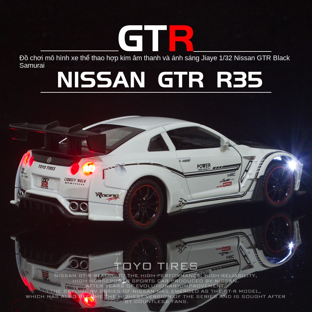 Mô Hình Đồ Chơi Xe Hơi Thể Thao Nissan GTR Có Đèn Và Nhạc Bằng Hợp Kim Cao Cấp