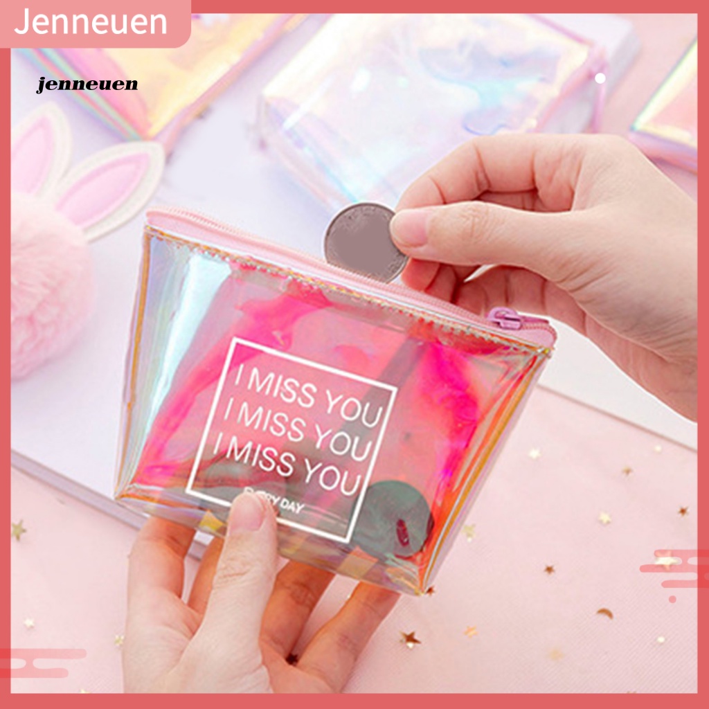 Túi Đựng Mỹ Phẩm / Tiền Xu / Trang Sức Cỡ Nhỏ Bề Mặt Mịn Có Khóa Kéo Thay Đổi Màu Sắc Chống Thấm Nước