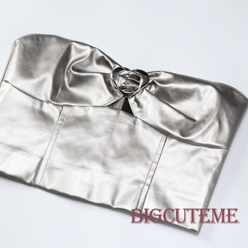 Áo Crop Top Không Tay Hở Lưng Có Dây Kéo Thời Trang Mùa Hè Cho Nữ