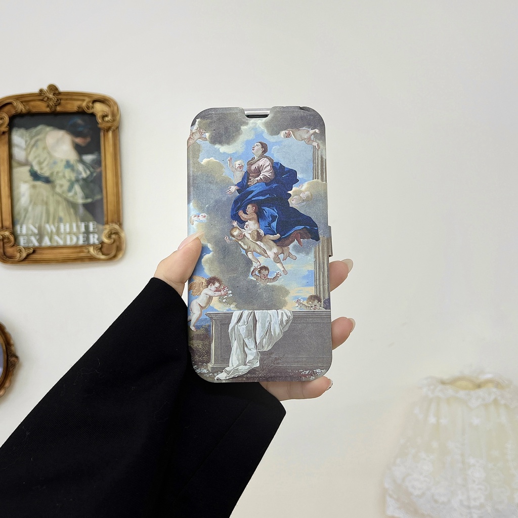 Ốp Điện Thoại TPU Silicone Dẻo Trong Suốt Chống Rơi In Hình Tranh Sơn Dầu Cổ Điển Cho iPhone 11 12 13 14 PRO MAX