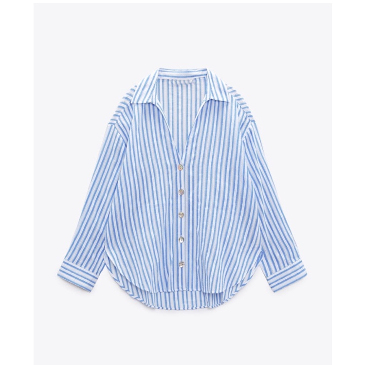 Áo Sơ Mi Tay Dài Cổ Chữ v Phối Ren Dáng Rộng Phong Cách Thời Trang Mùa Xuân Mới 238351023