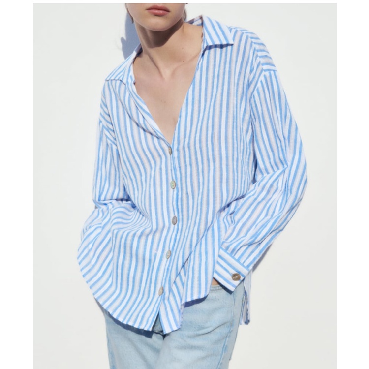 Áo Sơ Mi Tay Dài Cổ Chữ v Phối Ren Dáng Rộng Phong Cách Thời Trang Mùa Xuân Mới 238351023