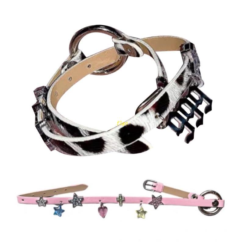Vòng Cổ Choker Bằng Da In Họa Tiết Da Báo &amp; Trái Tim &amp; Chữ Thập DIY Cho Nữ