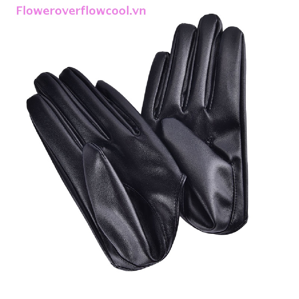 Đôi Găng Tay Da PU Hở Ngón Thời Trang Cho Nữ