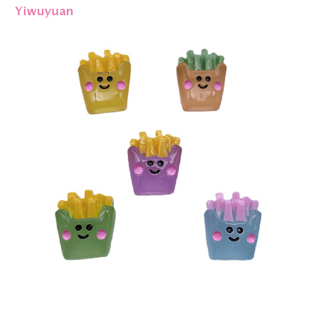 Bộ 2 Miếng Dán Hình Khoai Tây Chiên Dạ Quang Trang Trí Điện Thoại / Bảng Điều Khiển Xe Hơi