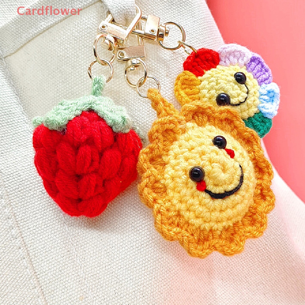 Móc Chìa Khóa Xe Hơi / Túi Xách Bằng Len Đan Hình Hoa Hướng Dương < Cardflower > Mới Cho Nam Và Nữ