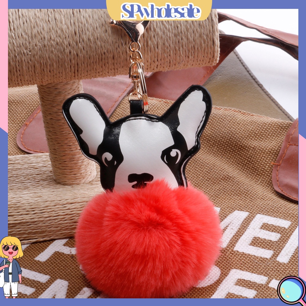 <SPwholesale> Móc Khóa Chó Bull Pháp Nhồi Bông Mềm Mại Đáng Yêu
