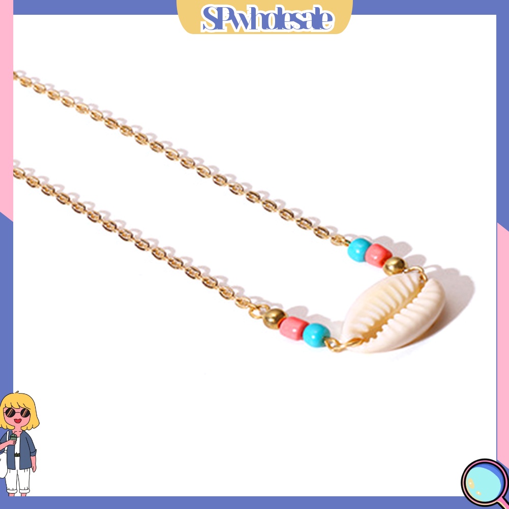 <SPwholesale> Vòng Cổ Choker Gắn Vỏ Sò Phong Cách Bohemian Thời Trang Đi Biển Mùa Hè Cho Nữ