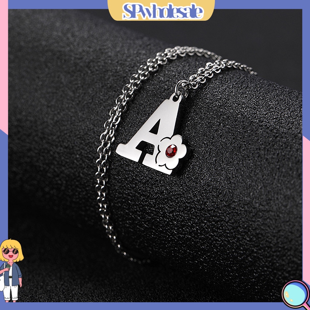 <SPwholesale> Vòng cổ Bằng Thép Titan Mặt Chữ Cái Đơn Giản Dễ Phối Đồ Thân Thiện Với Da Không Dị Ứng Trang Trí Unisex A-Z Capital