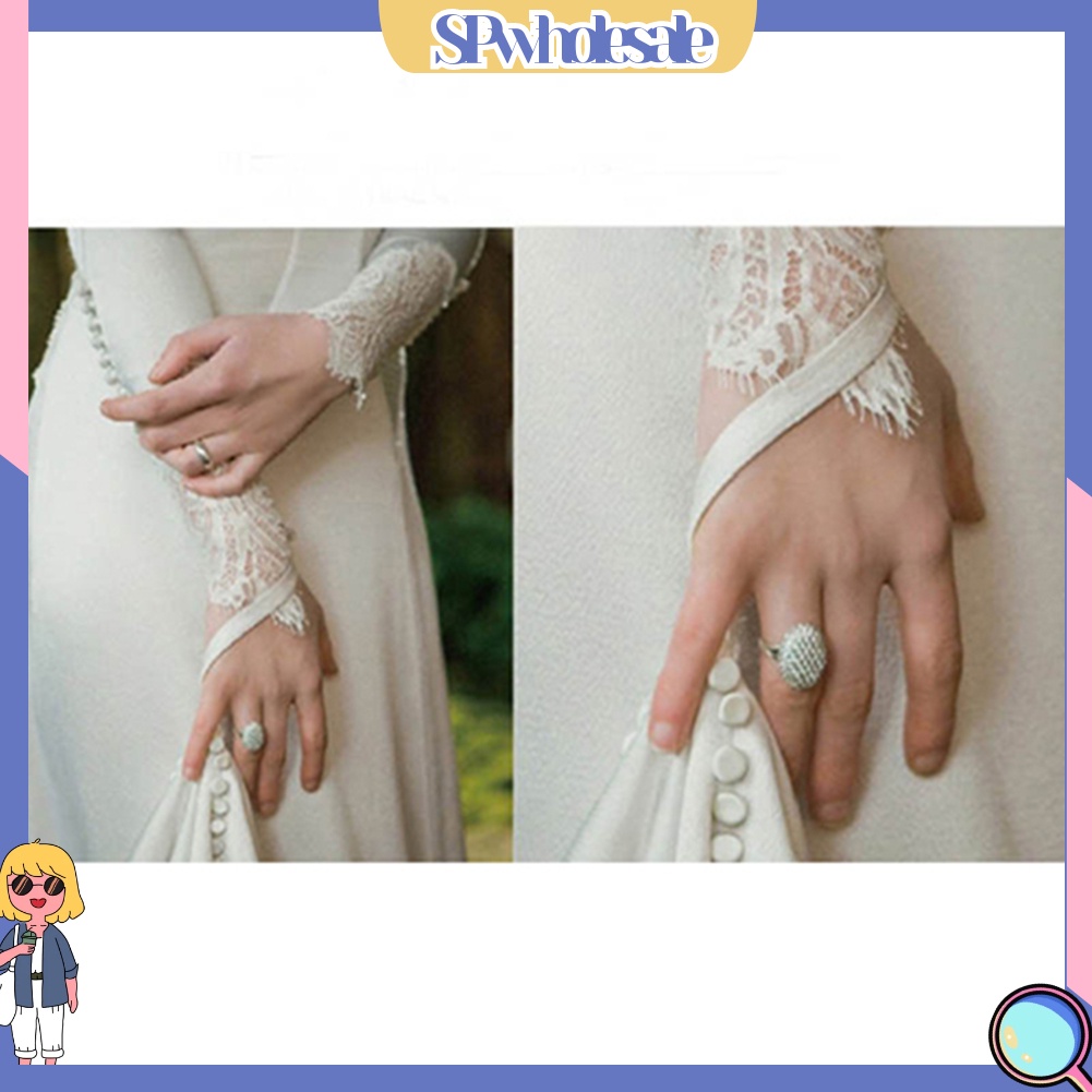 <SPwholesale> Nhẫn Cưới Đính Đá Sang Trọng Size 6-10