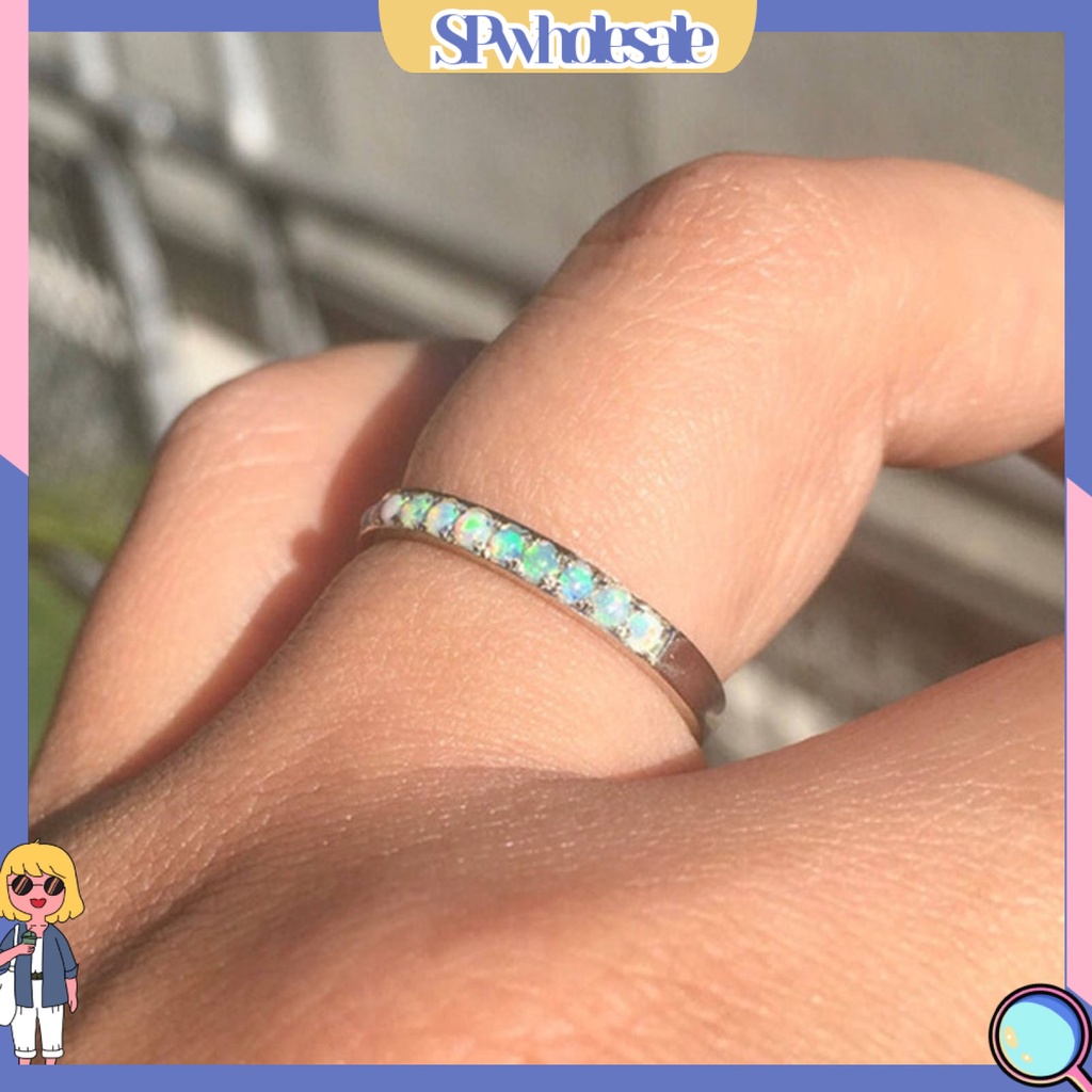 <SPwholesale> Nhẫn Cưới Mạ Điện Đính Đá Nhiều Màu Sắc Thời Trang Cho Nữ