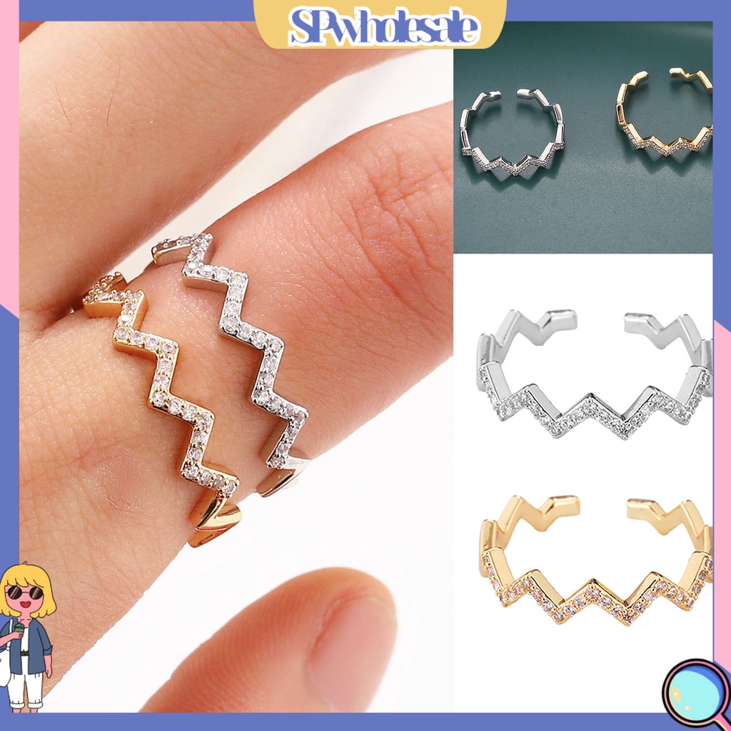 <SPwholesale> Nhẫn Hợp Kim Kiểu Gợn Sóng Quyến Rũ Dễ Phối Đồ Hàng Ngày Có Thể
