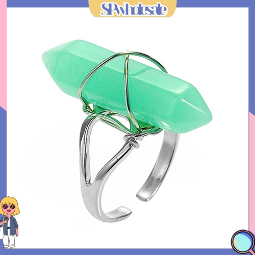 &lt;SPwholesale&gt; Nhẫn Hở Bằng Sợi Tổng Hợp Pha Lê Chakra Hình Lục Giác Chữa Bệnh Dành